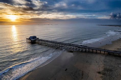 Premium Photo | Aerial view of a long bridge in newport beach ...