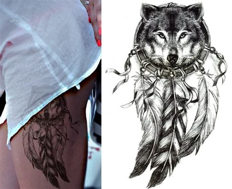 Wolf Dreamcatcher Tattoo Designs