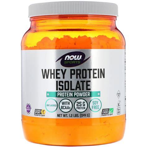 Now Foods, Sports, Whey Protein Isolate, Unflavored, 1.2 lbs (544 g ...