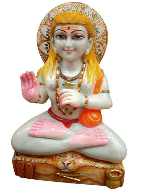 White(Base) White Marble Gorakh Nath Baba Statue, Temple, Size: 3feet(H ...