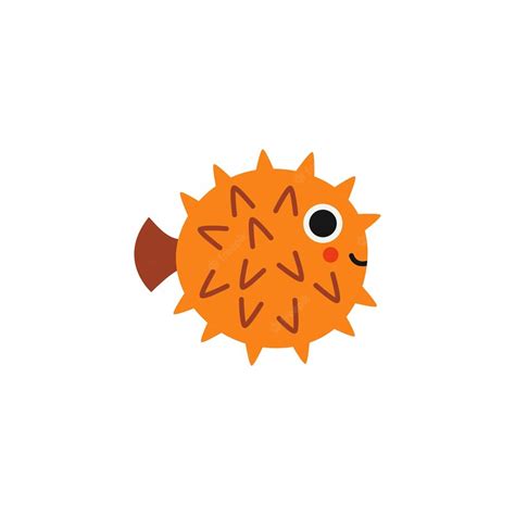 Premium Vector | Vector illustration of cartoon puffer fish isolated on white background