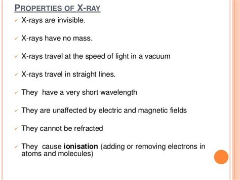 X ray production and properties