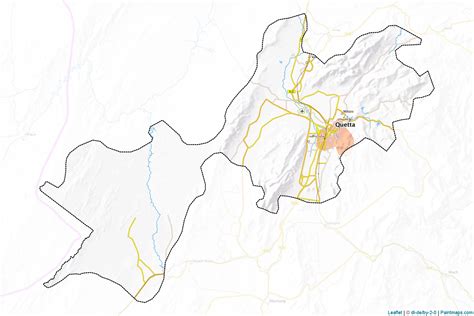 Sample maps of Quetta generated with map cropping (masking) tool.