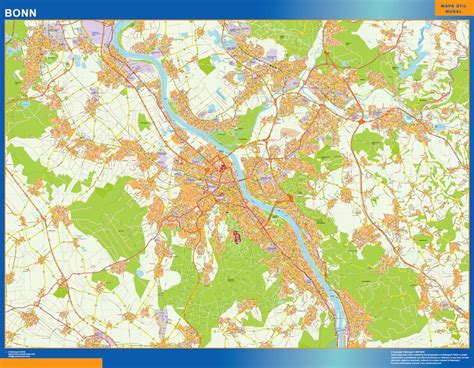 Bonn wall map in Germany | Wall maps of countries of the World