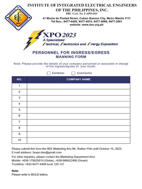 Form For Ingress and Egress | PDF