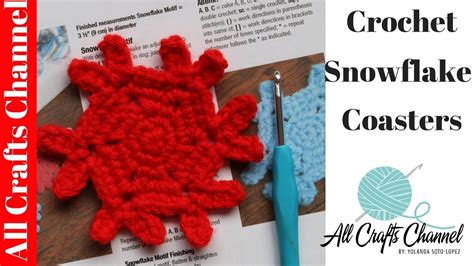 How to crochet a snowflake coaster - Easy to crochet snowflake - YouTube