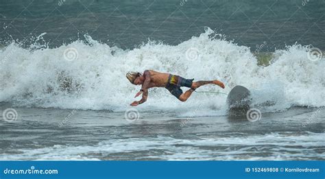 Surfer`s crash on the wave stock photo. Image of active - 152469808