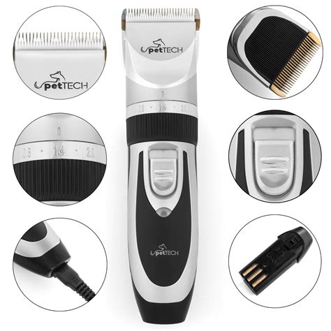 PetTech Professional Grooming Kit Rechargeable Cordless Pet Grooming ...