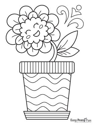 Flower Coloring Pages - 30 Printable Sheets - Easy Peasy and Fun