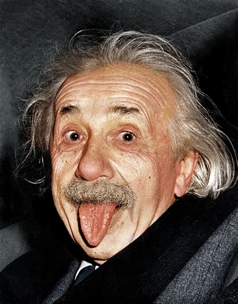 Einstein Playfully Sticking Out His Tongue in Iconic 1951 Photograph