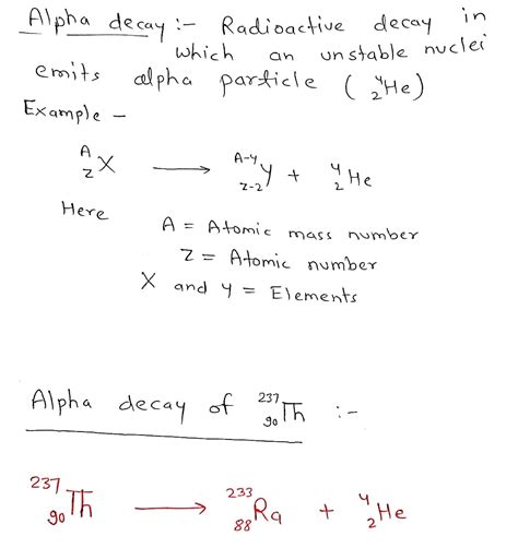 [Solved] Chemistry. Write the alpha decay equation for the following ...