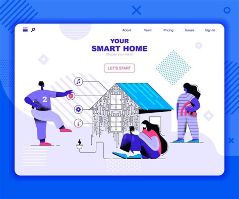 Smart home landing page template 1447132 Vector Art at Vecteezy