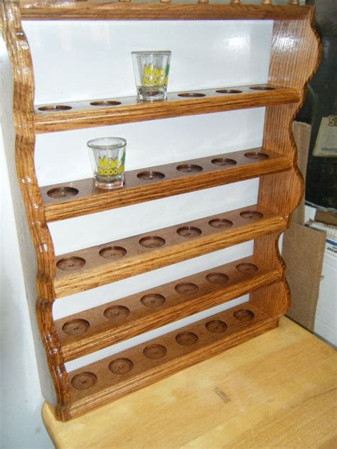 Shot glass display shelf | Glass display shelves, Diy wood projects ...