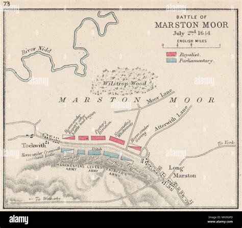 ENGLISH CIVIL WAR.Battle of Marston Moor 1644.King v Parliament. SMALL 1907 map Stock Photo - Alamy