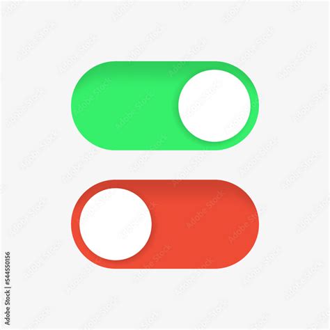 Vetor de on off toggle switch buttons . switch toggle slider icon with red and green button ...