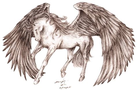 Pegasus Flying Drawing at GetDrawings | Free download