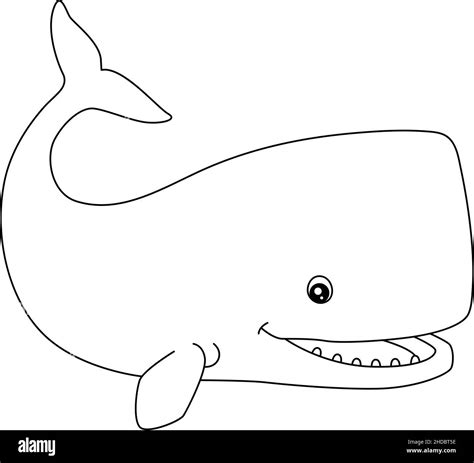 Sperm Whale Coloring Page Isolated for Kids Stock Vector Image & Art ...