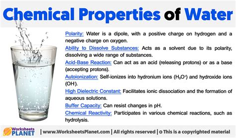 Chemical Properties of Water