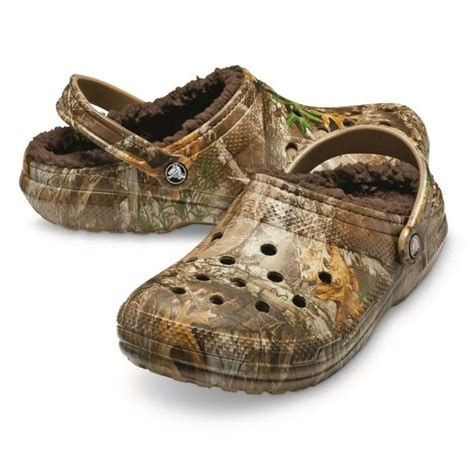 CROCS | Shoes | Crocs Realtree Camo Green Brown Size 1 Fur Lined | Poshmark