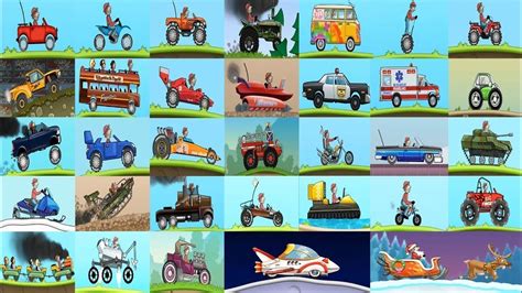 Hill Climb Racing 2019: All Vehicles Unlocked Boot Camp Map Big Finger Monster Truck Driving ...