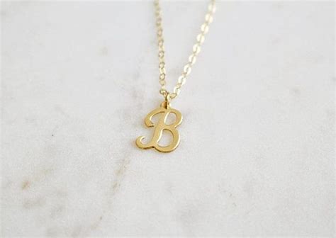 Script Initial B Necklace Monogram B Necklace Gold Necklace - Etsy | Gold necklace, Necklace ...