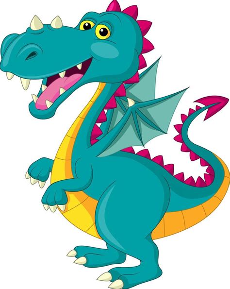 Cartoon funny dragon 8078390 Vector Art at Vecteezy