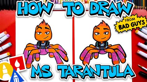 How To Draw Ms Tarantula From Bad Guys - Art For Kids Hub