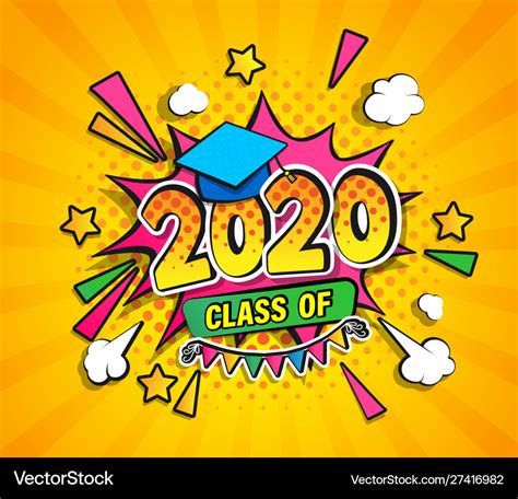 Class 2020 graduation banner Royalty Free Vector Image