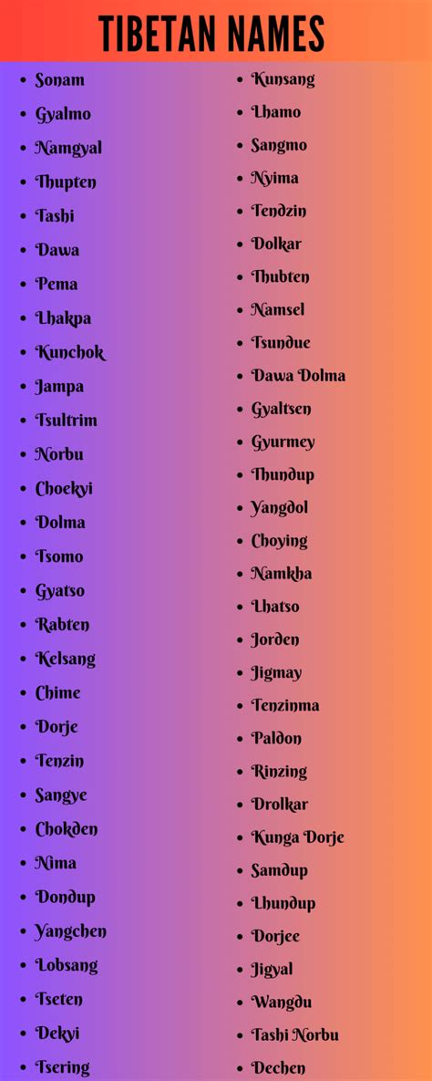 700 Tibetan Names to Spark Your Creativity