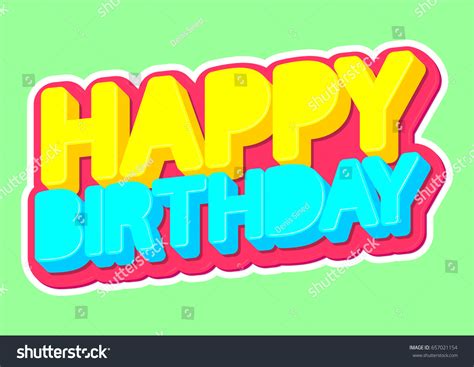 Happy Birthday Isolated Sticker Words Design Stock Vector (Royalty Free ...