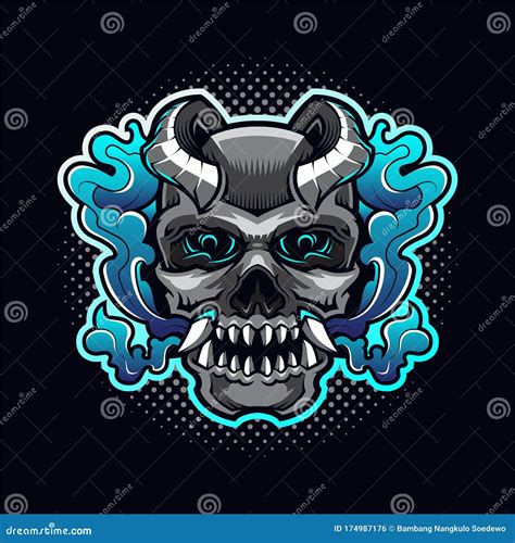 Skull Evil Head Mascot Logo Stock Vector - Illustration of scare, logo ...