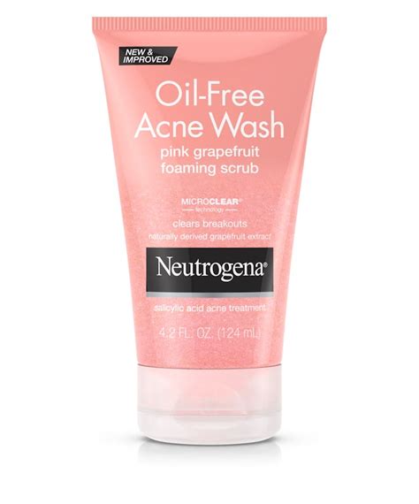 Oil-Free Acne Wash Pink Grapefruit Foaming Scrub| Neutrogena®