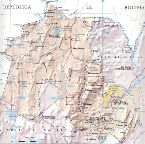 Jujuy Province Map, Argentina