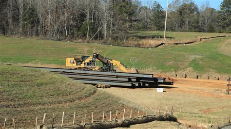 Construction Equipment Lift Beams for Bridge Stock Photo - Image of ...