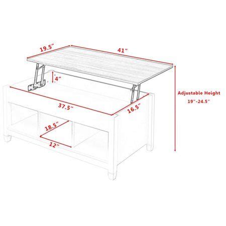 Costway Lift Top Coffee Table w/ Hidden Compartment and Storage Shelves Modern Furniture ...