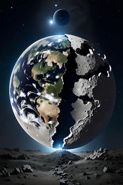 Premium AI Image | Photo of the Earth taken from the moon's surface