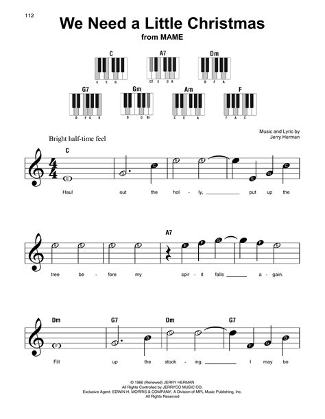 We Need A Little Christmas Sheet Music | Jerry Herman | Super Easy Piano