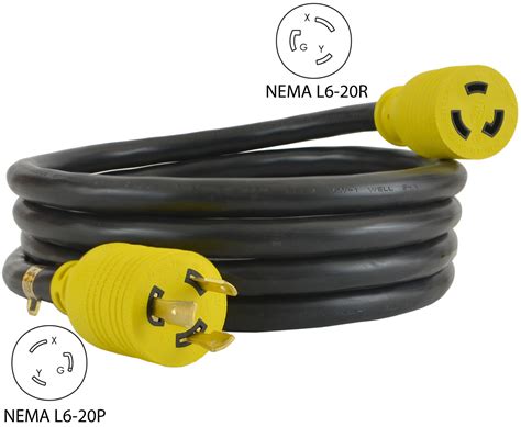 Conntek 20620-010 NEMA L6-20 10ft. Power Extension Cord