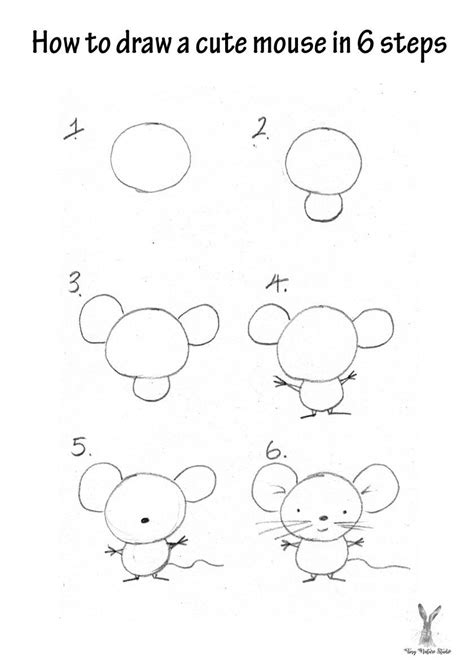 How to draw a cute mouse in 2020 | Art drawings for kids, Cute easy ...