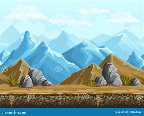 Seamless Background of Snowy Mountains Stock Vector - Illustration of gray, blue: 63504351