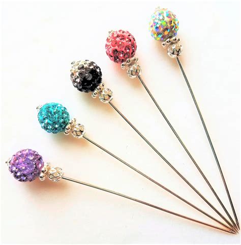 Hijab Pin/Hat Pin/Stick Pin/Lapel Pins with Rhinestone Studded