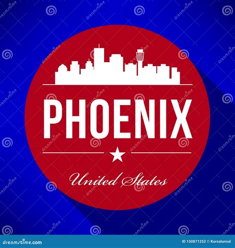 Vector Phoenix City Skyline Design Stock Vector - Illustration of ...