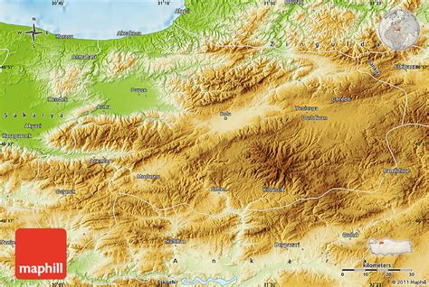 Physical Map of Bolu