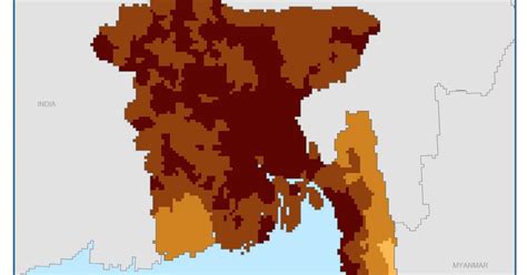 Maps of Bangladesh: Population Density Map of Bangladesh