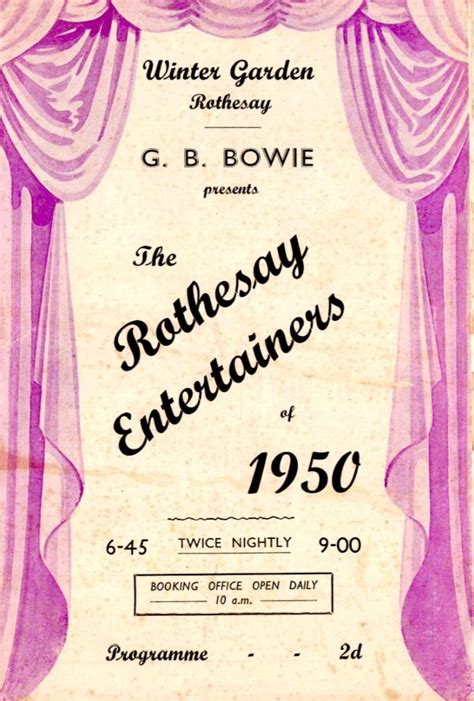 ROTHESAY WINTER GARDEN 1950 'ROTHESAY ENTERTAINERS' CLARK & MURRAY PROG ...