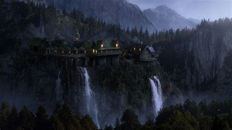 Rivendell | Fantasy landscape, Landscape art, Waterfall