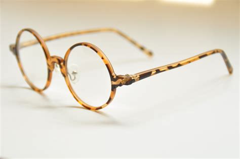 Vintage Round Eyeglass Frames Retro Spectacles Eyewear RX Tortoise ...