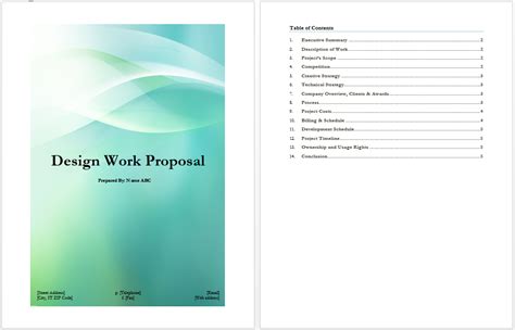 Design Work Proposal Template - My Word Templates