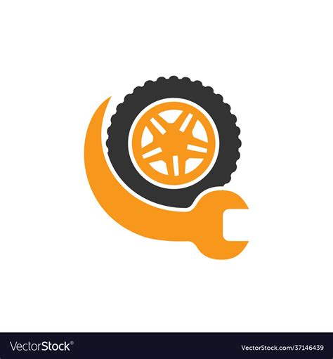 Tire repair shop logo design Royalty Free Vector Image