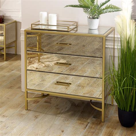 Large Gold Mirrored Chest - Cleopatra Range | Melody Maison